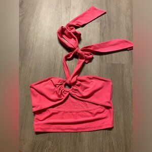 Pink Tie Halter Top